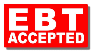 EBT Accepted Vinyl Sticker Decal 3"