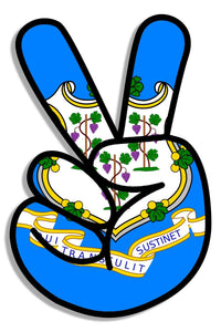 Connecticut CT Flag Peace Shaka Funny Car Truck Window Bumper Cup Vinyl Sticker 3.75" Inches Long - OwnTheAvenue