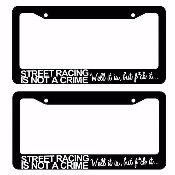x2 / Two Lot of JDM Street Racing Tuner Drifting Funny Black License Plate Frame - OwnTheAvenue