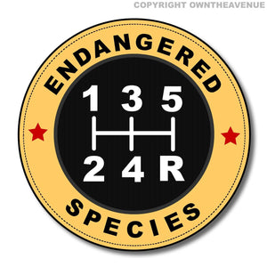 Endangered Species Manual Transmission Stick Shift JDM Drift Funny Vinyl Sticker