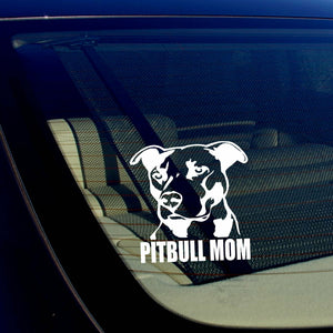 PITBULL MOM Decal Sticker Car Window Bumper Wall I Love My Rescue Dog 4" Inches - OwnTheAvenue