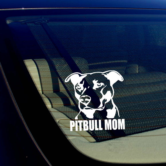 PITBULL MOM Decal Sticker Car Window Bumper Wall I Love My Rescue Dog 4