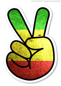 Peace Rasta Hand Logo Symbol Rastafarian 420 Car Truck Bumper Sticker Decal 3.5" - OwnTheAvenue