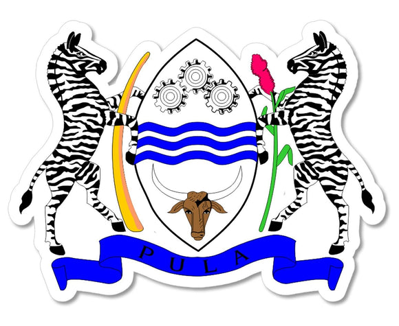 Batswana Coat of Arms Botswana flag BWA BW Car Truck Laptop Vinyl Sticker Decal