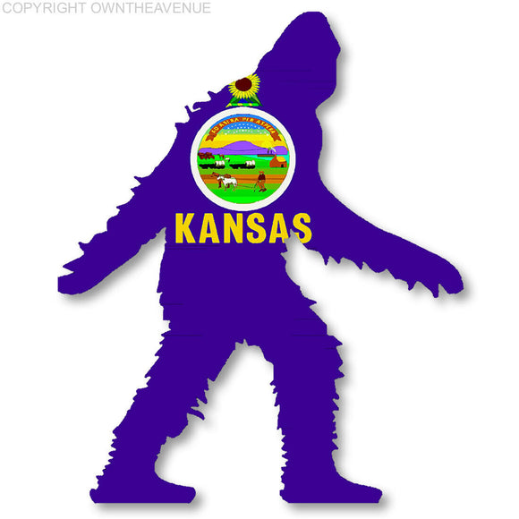 Kansas Bigfoot KS Big Foot Sasquatch Car Truck Window Bumper Cup Decal Sticker