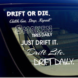 JDM Lot Pack of 6 Stickers Decals Sticker Bombing Drift Race Burn Out (6PKDrift) - OwnTheAvenue