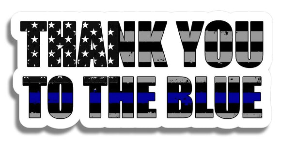 Thank You To The Blue Support Police Blue Color Car Window Bumper Truck Sticker