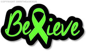 Believe Lymphoma Lime Green Car Truck Bumper Cup Vinyl Decal Sticker 6" Model FC