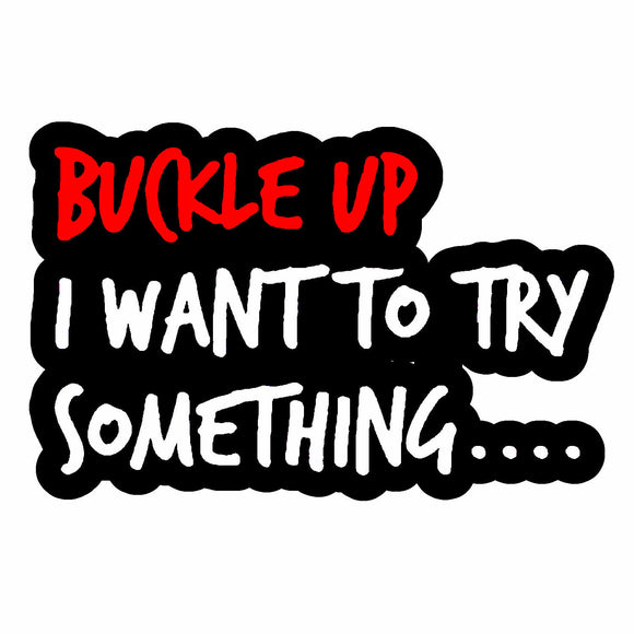 Buckle Up I Wanna Try Something JDM Racing Drifting Decal Sticker 6