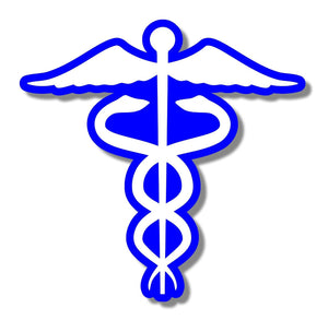 Caduceus Symbol Vinyl Sticker EMT Ambulance Medical Life Paramedic EMS Sticker - 3.5" Inches Long