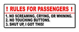 Rules For Passengers Decal Car Sticker Funny JDM Drift Race 4x4 Truck Mud 4.5" - OwnTheAvenue