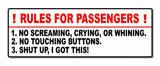 Rules For Passengers Decal Car Sticker Funny JDM Drift Race 4x4 Truck Mud 4.5"