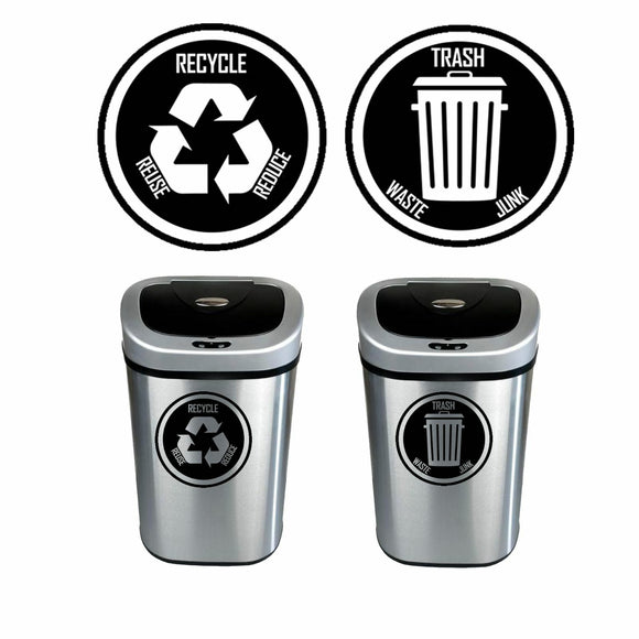 Recycle and Trash Decal Sticker for trash cans - Home & Office Use! Choose Size! - OwnTheAvenue