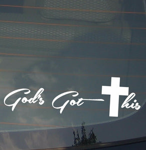 x2 / Two Christian Vinyl Car Sticker Decal Cross Prayer Jesus Religious 7.5" - OwnTheAvenue