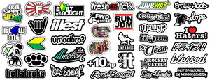 JDM 35 CAR STICKER DECAL MEGA PACK LOT TUNER LOW FUNNY JDM BOOST (MegaOS) - OwnTheAvenue