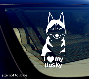 I Love My Husky Sticker Decal Heart Dog Animal Car Siberian Husky 5" - OwnTheAvenue
