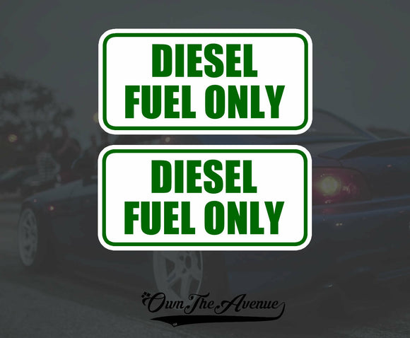 x2 Diesel Fuel Only sticker decal tank fuel door set pack lot 4