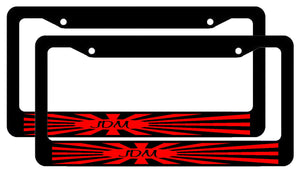 x2 / Two Lot of JDM Japanese Sun Ray Black License Plate Frame Mod3201 - OwnTheAvenue