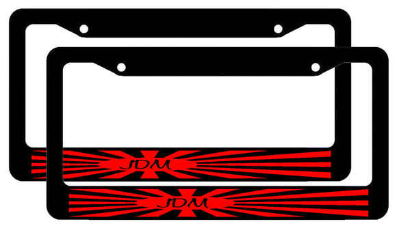 x2 / Two Lot of JDM Japanese Sun Ray Black License Plate Frame Mod3201 - OwnTheAvenue