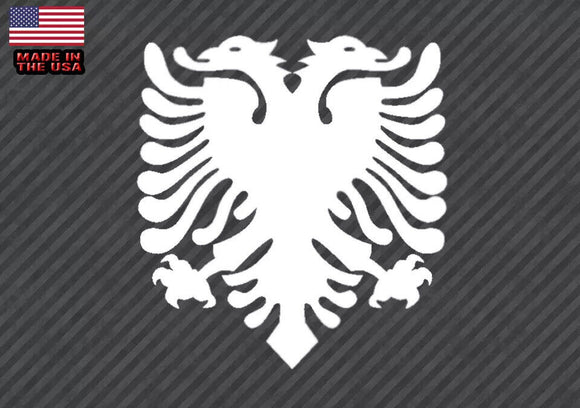 Flag of Albania Car Window Bumper Truck Cup Cooler Vinyl Decal Sticker 4” White