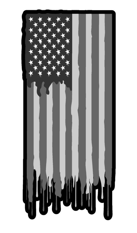 Subdued American Flag Vinyl Decal Sticker Patriotic Drip Model 5
