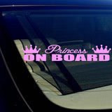 Princess On Board Girlie Cute Funny Pink Vinyl Decal Sticker 7.5" Inches Long - OwnTheAvenue