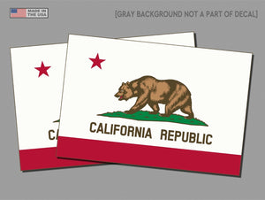 California Sticker State Flag Bear Decal 2 Pack Golden State Los Angeles 4" #FP2