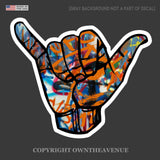 Shaka Hang Loose Graffiti Sticker Tattoo Car Window Bumper JDM Vehicle Decal
