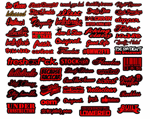 50+ JDM Sticker Decal Pack Lot Drag Funny Racing Drifting #SCSH - OwnTheAvenue