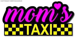 Mom's Taxi Funny Kids Cute Car Truck Minivan SUV Bumper Vinyl Sticker Decal 5"