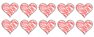x10 Zebra Print Pink Heart Pattern Decal Stickers 1.5" Each NO2FGC45 - OwnTheAvenue