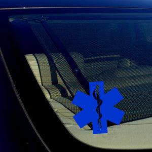Star of Life Ambulance EMT EMS Rescue Paramedic Blue Reflective Decal Sticker 5" - OwnTheAvenue