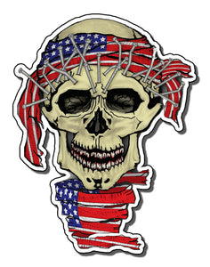 Rat Rod Hot Rod Sticker Skull Distressed Flag Motorcycle Vintage Racing Tools 5" - OwnTheAvenue
