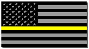 Support Dispatcher Police Yellow Line Sticker Decal American Flag 911 Emergency - OwnTheAvenue