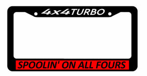 4x4 Turbo Spoolin Truck Lifted Rally AWD 4WD Racing JDM Car License Plate Frame
