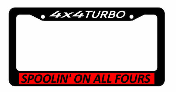 4x4 Turbo Spoolin Truck Lifted Rally AWD 4WD Racing JDM Car License Plate Frame