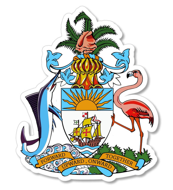 Bahamas Country Coat of Arms BS BHS Car Truck Window Bumper Sticker Decal 4