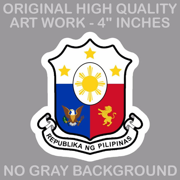 Philippine Flag Sun And Stars Philippino Coat of Arms Decal Stickers 4