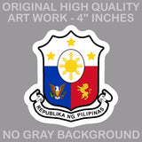 Philippine Flag Sun And Stars Philippino Coat of Arms Decal Stickers 4" - OwnTheAvenue