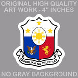 Philippine Flag Sun And Stars Philippino Coat of Arms Decal Stickers 4" - OwnTheAvenue