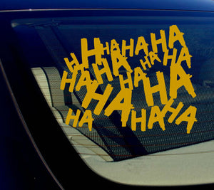 Haha Sticker Decal Joker Serious Evil Body Window Car Gold 4" (HAHAsqVCGold4) - OwnTheAvenue