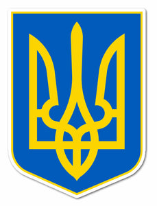 Ukrainian Coat of Arms  Ukraine flag UKR UA Vinyl Decal Sticker 4"