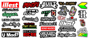 jdm 100 car sticker decal pack car window Stickers for Jdm slammed race  drift