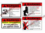 Warning Sticker Pack Lot of Four JDM Funny Vinyl Decal Stickers (Warning4PK) - OwnTheAvenue