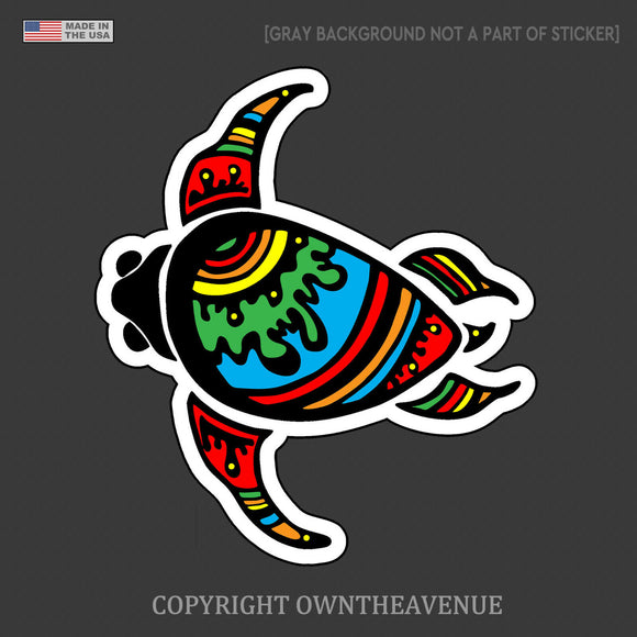 Tribal Sea Turtle Vinyl Sticker Car Truck Boat Decal Beach Ocean Tropical 4