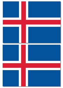 x2 Iceland IS Flag Car Truck Window Bumper Laptop Cooler Cup Sticker Decal 4" - OwnTheAvenue