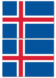 x2 Iceland IS Flag Car Truck Window Bumper Laptop Cooler Cup Sticker Decal 4"
