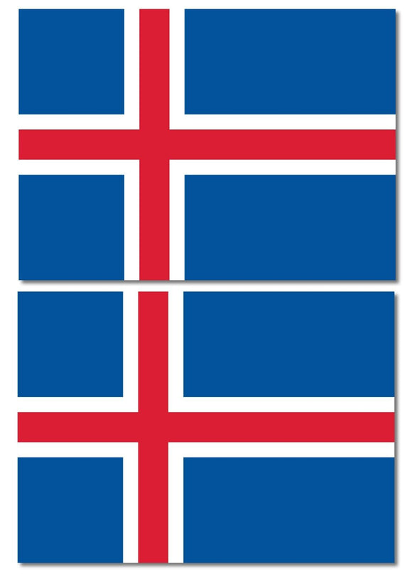 x2 Iceland IS Flag Car Truck Window Bumper Laptop Cooler Cup Sticker Decal 4