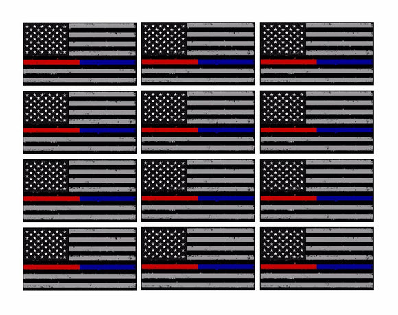 x12 Subdued Blue & Red NonRefTat Tattered Flag 2