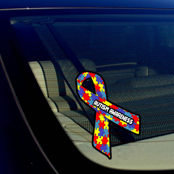Autism Awareness Puzzle Ribbon Auto Window Bumper Sticker Decal 5